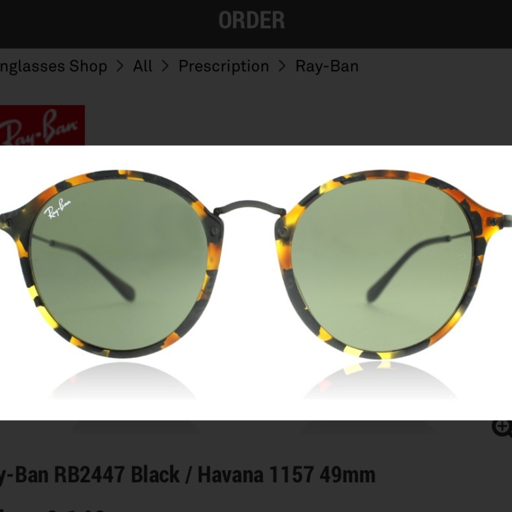 Ray-Ban Sunglasses Tortoise-Gunmetal/Green Classic